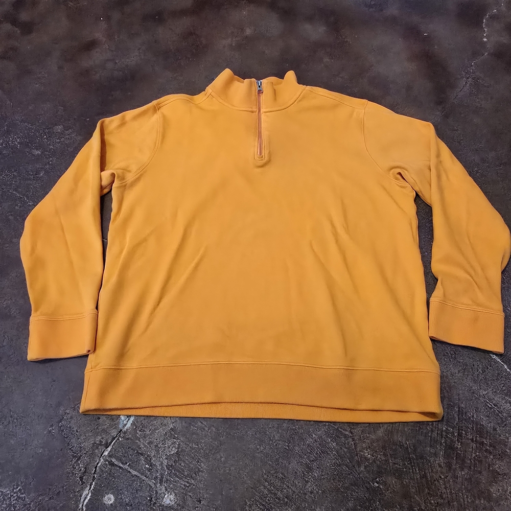 Southern Tide 'The Skipjack' Orange 1/4 Zip Pullover Sweater Size L